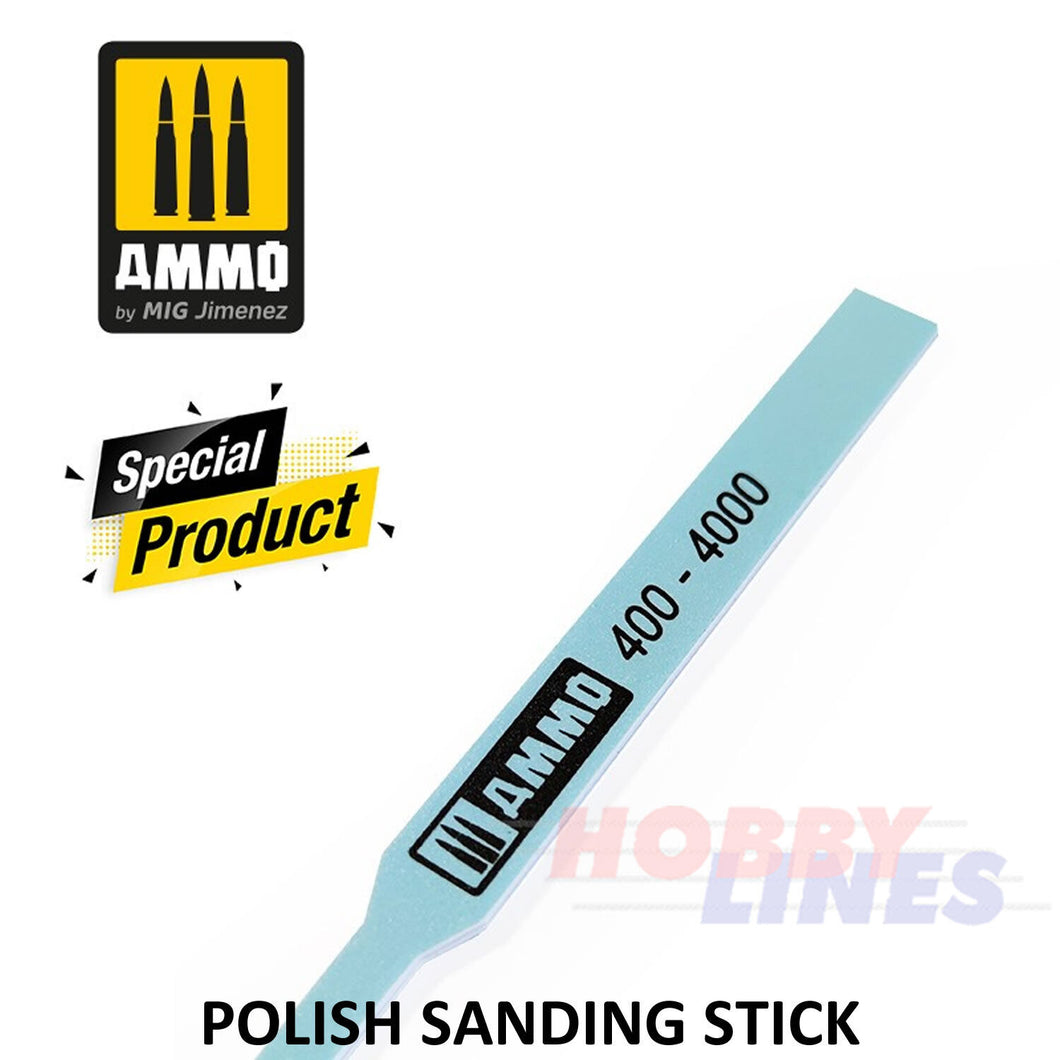 POLISHING SANDING STICK 2 grits 400-4000 Ammo by Mig Jiminez AMIG8566