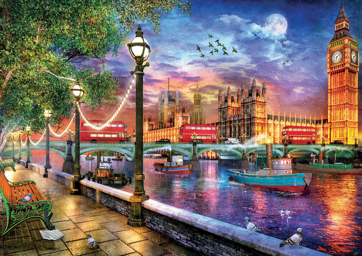 London At Sunset Dominic Davison 2000 Piece Jigsaw Puzzle | Educa | 19046
