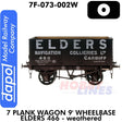 7 Plank Wagon 9' Wheelbase Elders 466 - Weathered | Dapol | 7F-073-002W