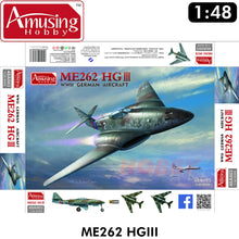 Load image into Gallery viewer, Messerschmitt Me262 HGIII 1:48 Model kit AMUSING HOBBY AH48A003
