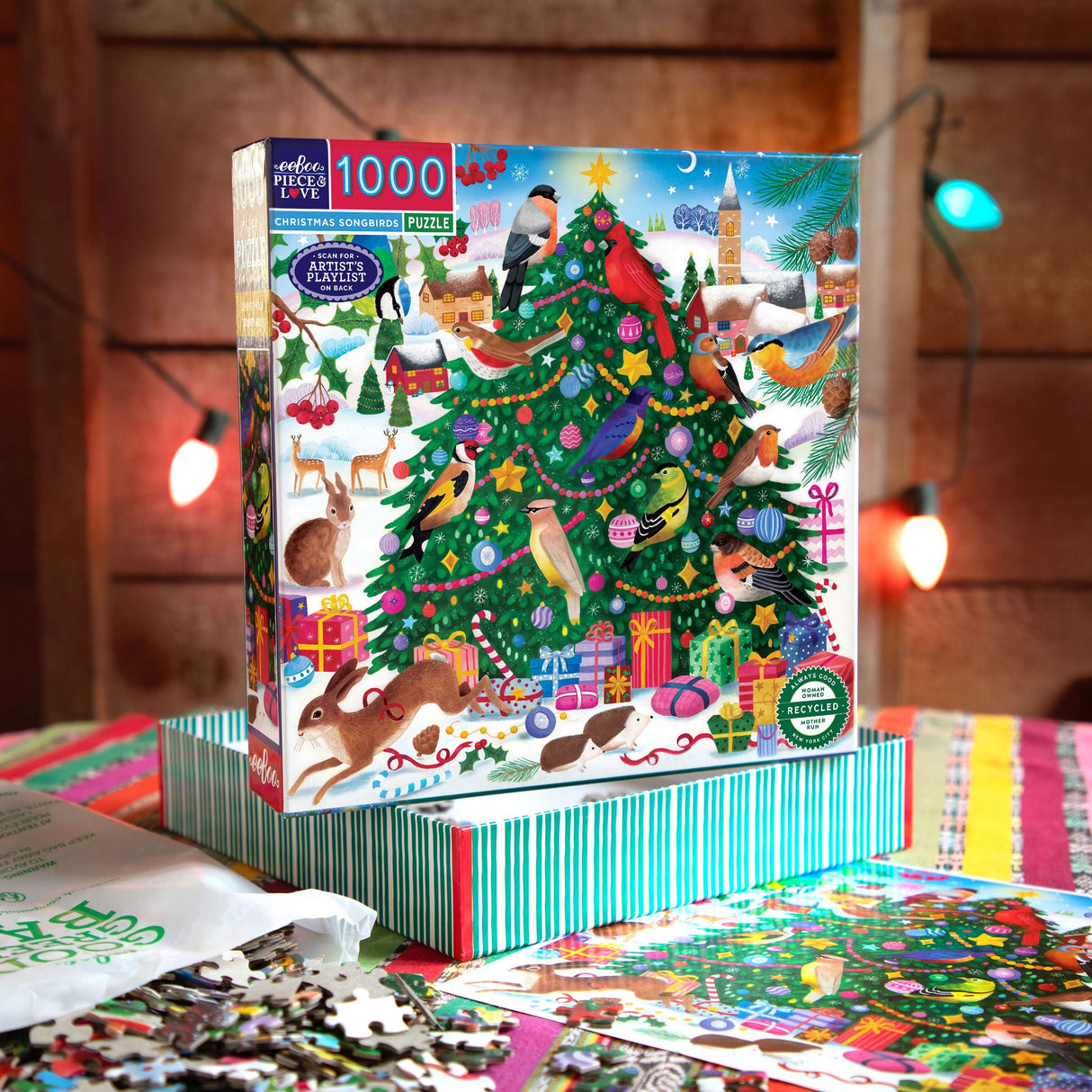 Christmas Songbirds 1000pc Puzzle | eeBoo | PZT204