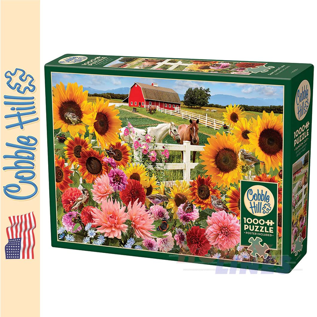 Sunflower Farm COBBLE HILL 1000pc jigsaw puzzle 40208