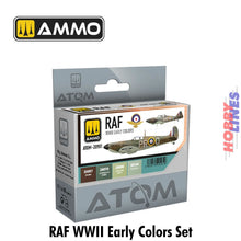 Load image into Gallery viewer, RAF WWII Early Colors Set 4 20ml Acrylic bottles Ammo by Mig Jimenez ATOM-20901
