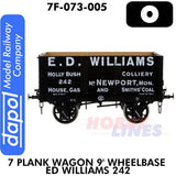 7 Plank Wagon 9' Wheelbase Ed Williams  242 | Dapol | 7F-073-005