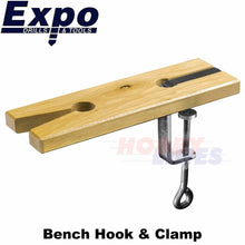 Load image into Gallery viewer, BENCH HOOK with CLAMP table extension use Piercing &amp; Fret Saws Expo Tools 76001
