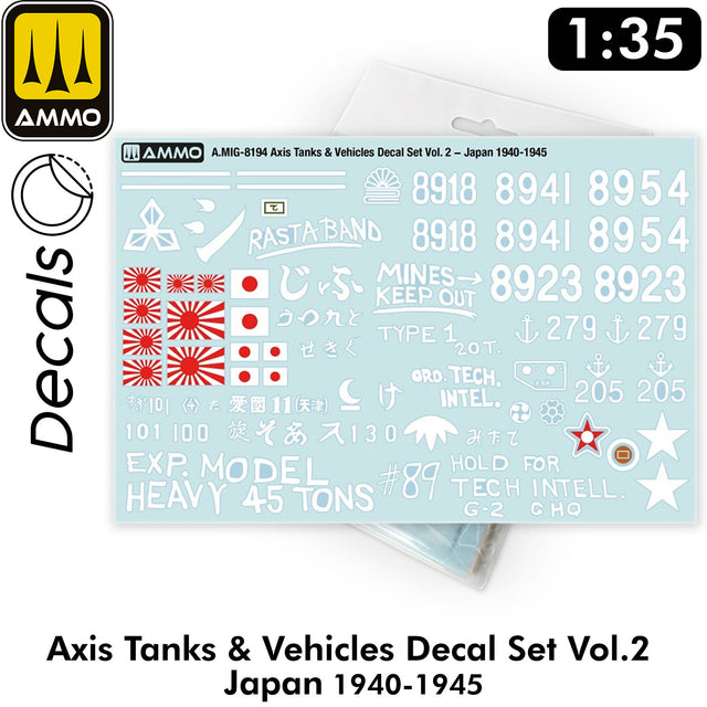 Axis Tanks & Vehicles DECAL SET Vol.2 Japan 1940-1945 Insignia | Ammo by Mig Jimenez