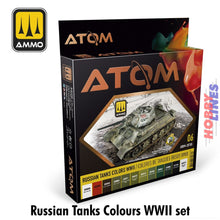 Load image into Gallery viewer, Russian Tank Colors WWII 12 20ml colour Paint Set  AMMO By Mig Jimenez ATOM-20705
