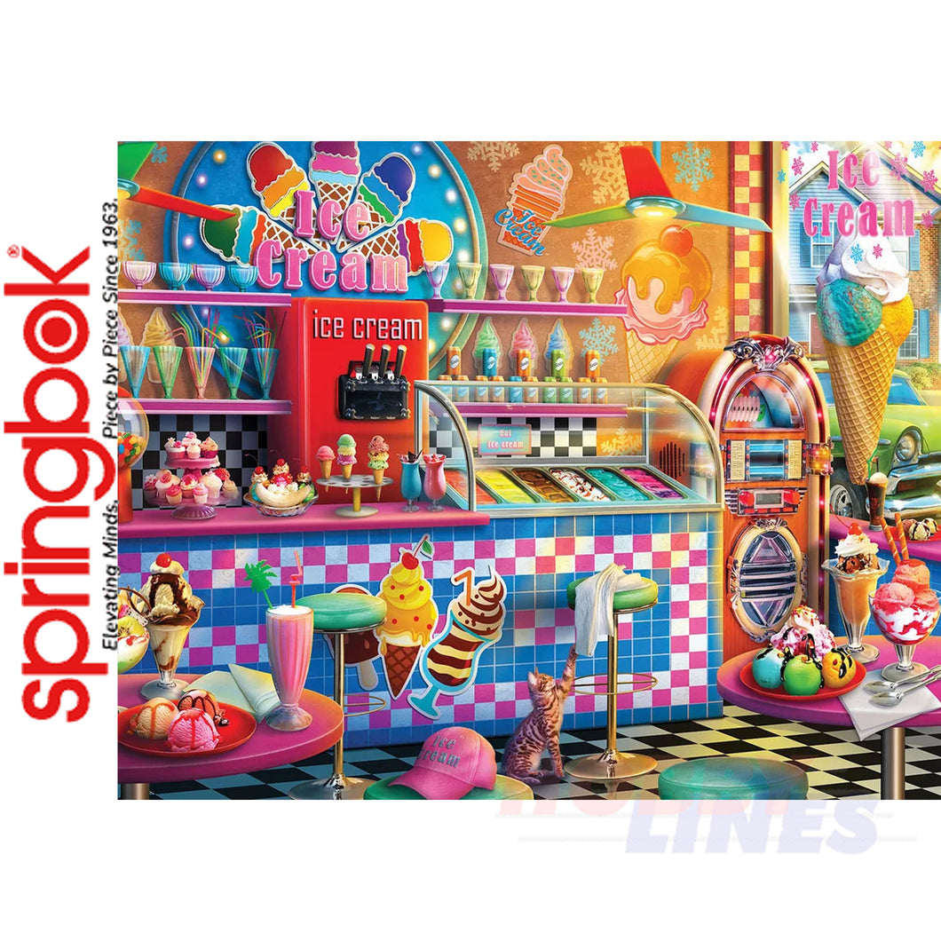 ICE CREAM SHOP 1000 piece SPRINGBOK Jigsaw Puzzle Random Cut Super Deluxe