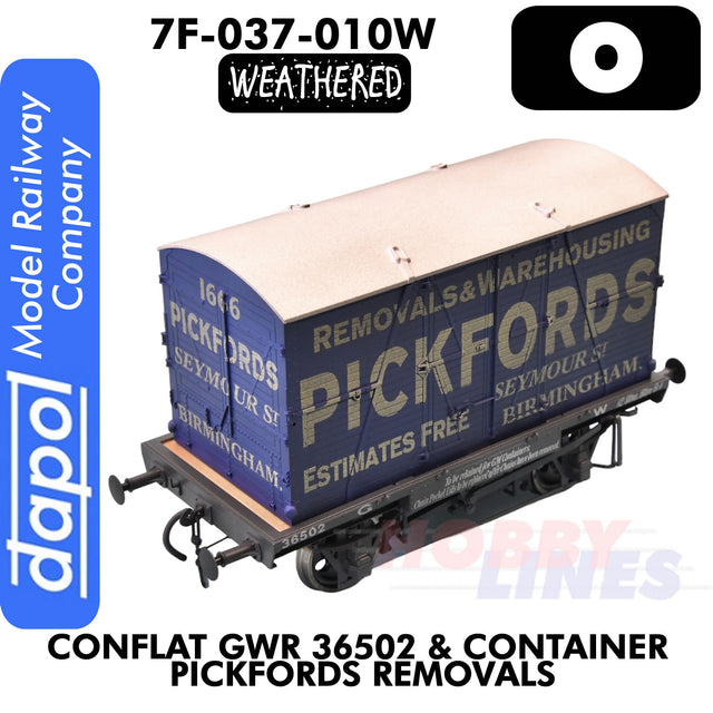 Conflat GWR 36502 & Container Pickfords - Weathered -Wagon | Dapol | 7F-037-010W