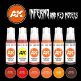 Inferno & Red Creatures - 3G Acrylic Paint x 6  | AK interactive | AK11604