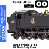 LARGE PRAIRIE 6153 BR Black Early Crest DCC & Sound Steam Locomotive |  Dapol |  4S-041-013S