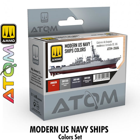 ATOM Modern US Navy Ships colors Set - 4 20ml Acrylic Paint |  Ammo by Mig Jimenez 