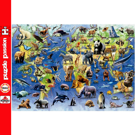 Educa ONE HUNDRED ENDANGERED SPECIES 500pc Super Deluxe Jigsaw Puzzle 19908