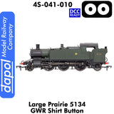LARGE PRAIRIE 5134 GWR SHIRT BUTTON DCC Ready Steam Locomotive | Dapol | 4S-041-010
