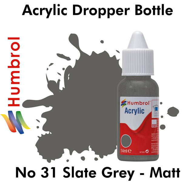 Acrylic Dropper -   No 31 Slate Grey - Matt | Humbrol | DB0031