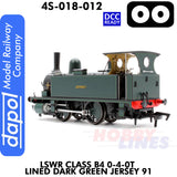 LSWR Class B4 0-4-0T Lined Dark Green Jersey 91 - DCC Ready | Dapol | 4S-0018-012
