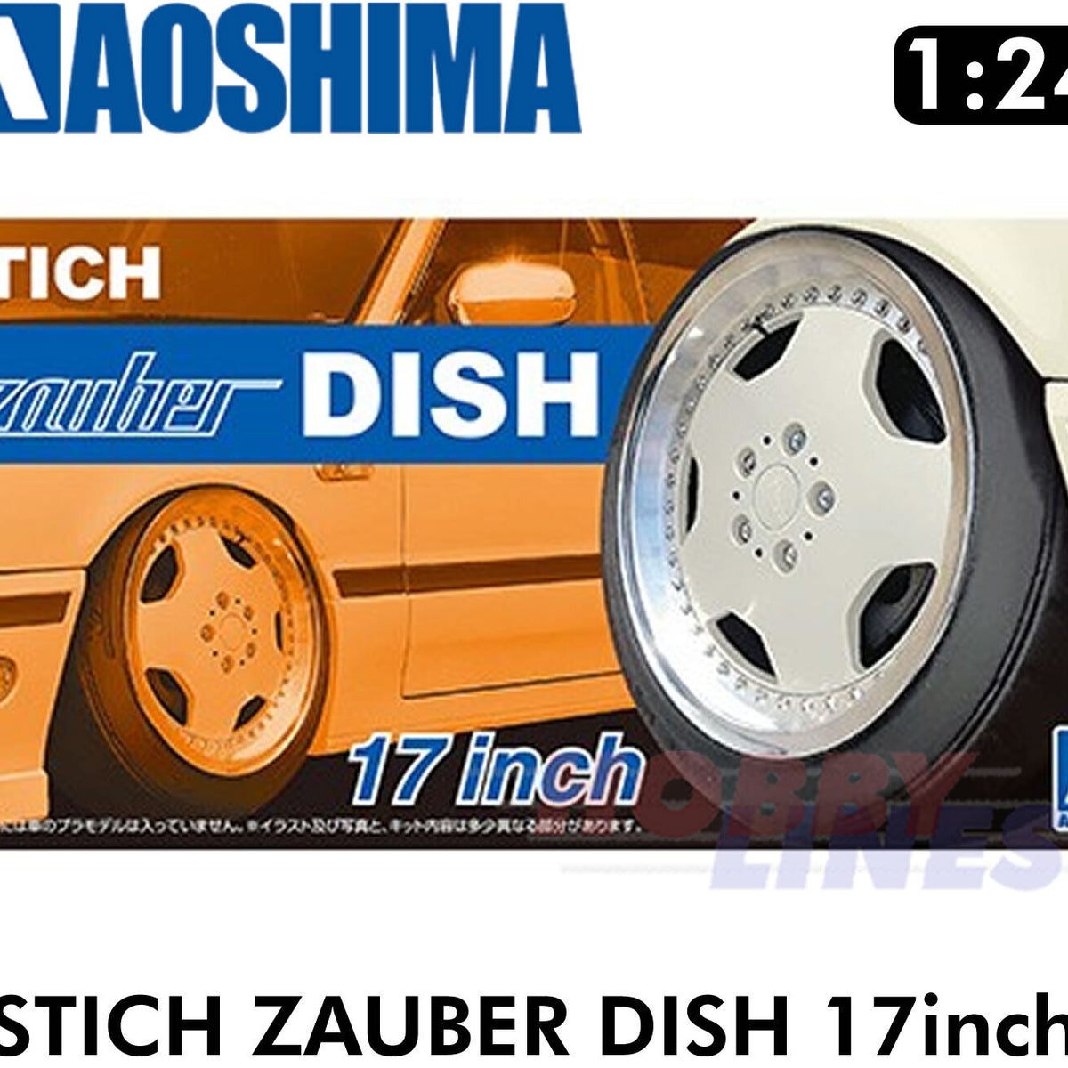 Aoshima Wheels & Tyres STICH ZAUBER DISH 17inch 1:24 Set of 4 Tuned Pa ...