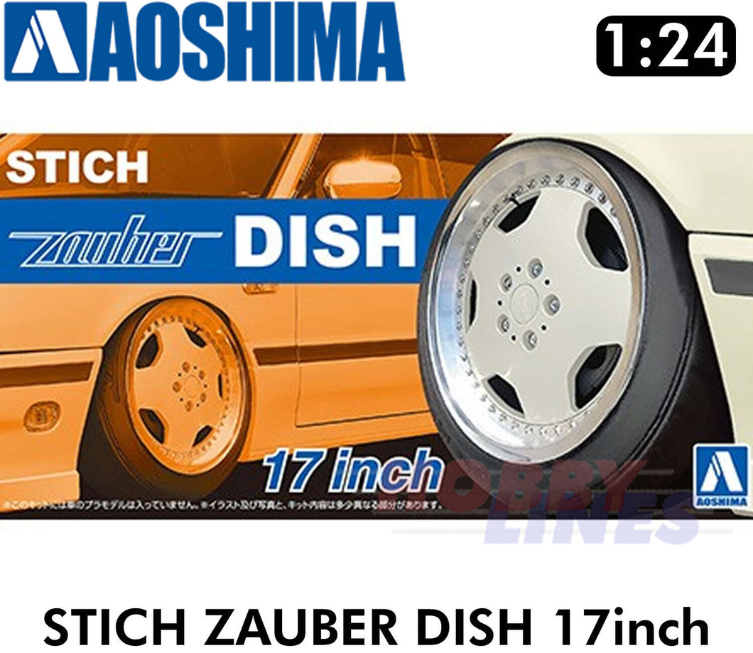 Aoshima Wheels & Tyres STICH ZAUBER DISH 17inch 1:24 Set of 4 Tuned Parts 06117