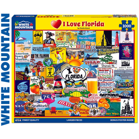 I Love Florida - 1000pc Puzzle | White Mountain | 1455pz