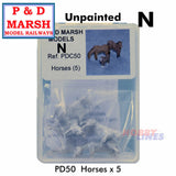 Horses x 5 - Unpainted | P&D Marsh | C50