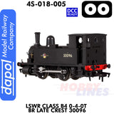 LSWR Class B4 0-4-0T BR Late Crest 30096 - DCC Ready | Dapol | 4S-018-005