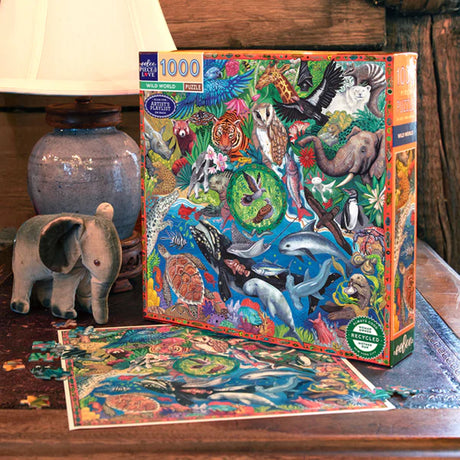 eeBoo WILD WORLD 1000 pc Square Jigsaw Puzzle Super Deluxe PZT114