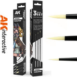 Tabeltop Synethic Brushes x 3 | AK interactive | AKB102