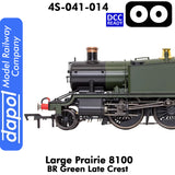 LARGE PRAIRIE 8100 BR Late Crest Steam Locomotive DCC Ready | Dapol | 4S-041-014
