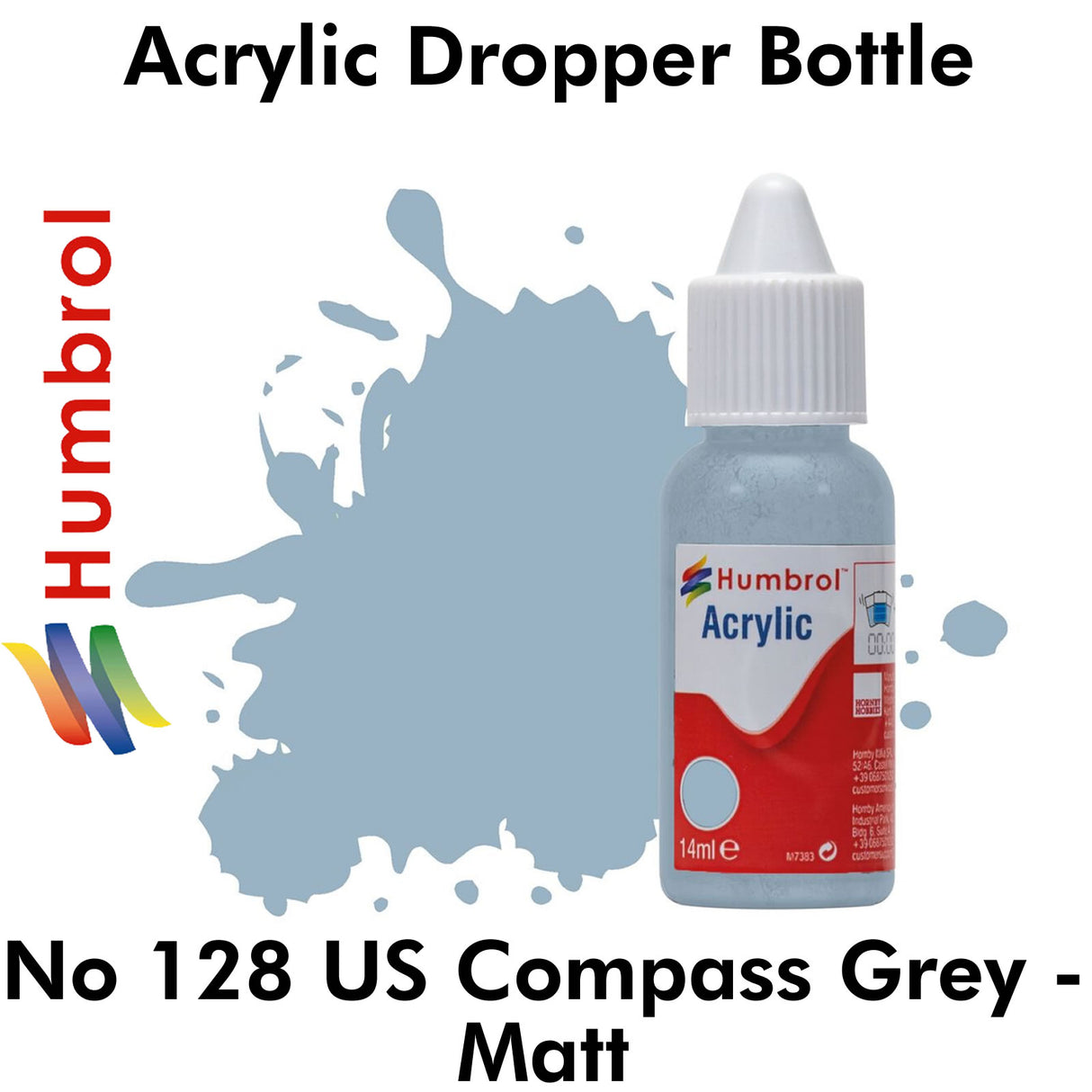 Acrylic Dropper - No.128 US Compass Grey - Matt | Humbrol | DB0128