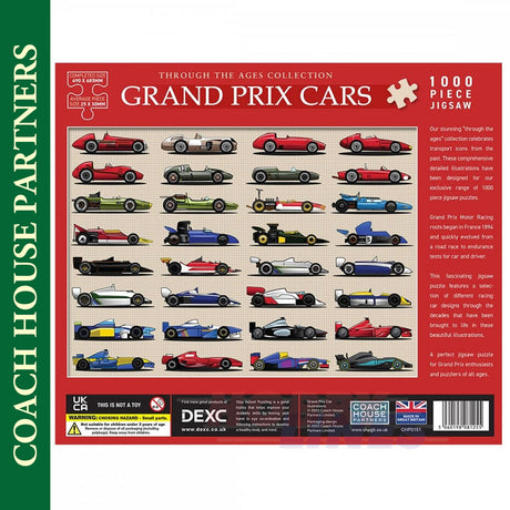 Grand Prix Cars - Through the Ages - Jigsaw Puzzle 1000pc | Coach House Partners | CHP0151