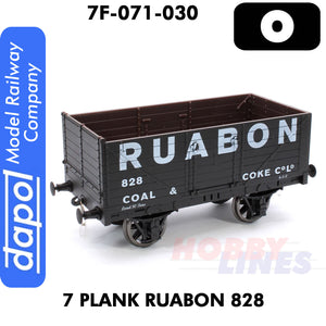 7 Plank Wagon RUABON 828 1:43 O gauge Dapol 7F-071-030