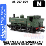 Great Western Railway - 57XX 0-6-0 Pannier 7718 Green Great Western - DCC Ready |  Dapol | 2S-007-029