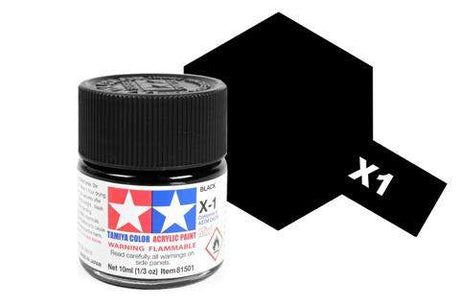 Acrylic Mini Paint - X-1 Black | Tamiya | TM81501