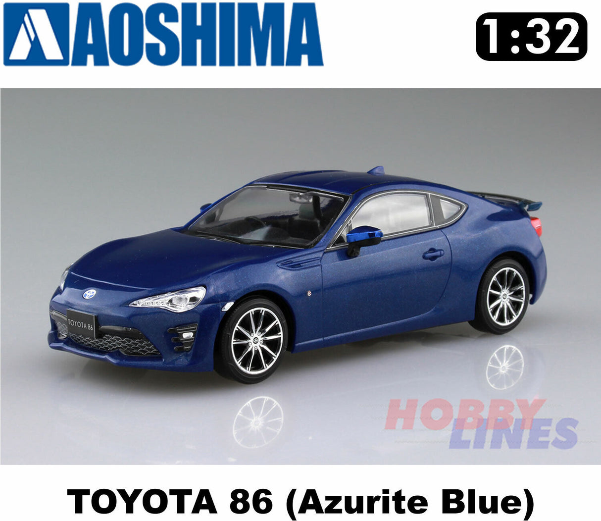 Toyota GT86 (Azurite Blue) Snap Together GT 86 1:32 scale kit Aoshima 05598