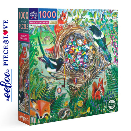eeBoo WILDLIFE TREASURE 1000 pc Square Jigsaw Puzzle Super Deluxe PZTWDT