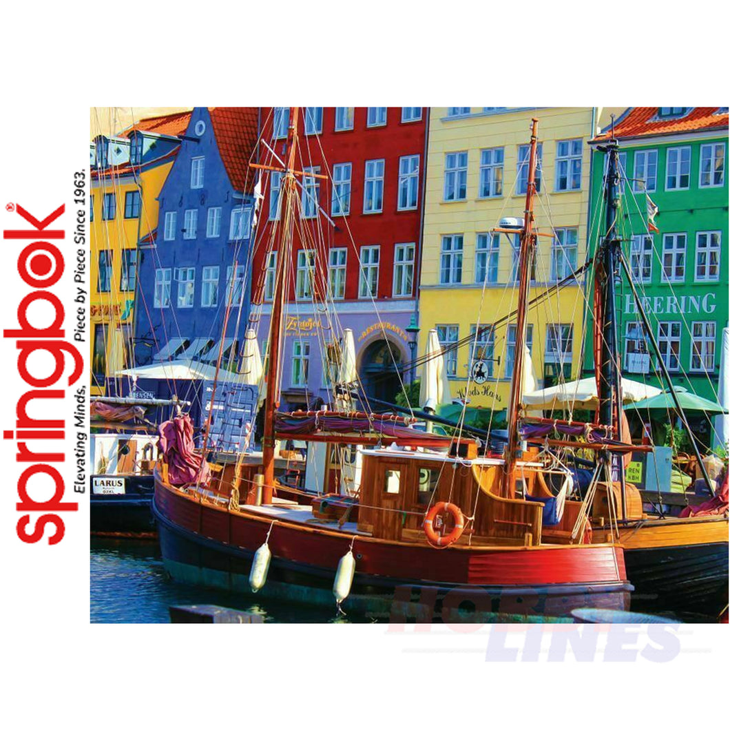 COPENHAGEN WATERFRONT 1000 piece SPRINGBOK Jigsaw Puzzle Random Cut Super Deluxe