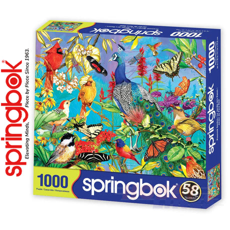 PEACOCK GARDEN 1000 piece SPRINGBOK Jigsaw Puzzle Random Cut Super Deluxe