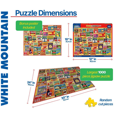 Food & Drink Puns - 1000pc Puzzle | White Mountain | 1803pz