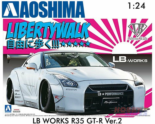 Libertywalk R35 Nissan GT-R V2 LB works 1:24 scale model kit Aoshima 05403