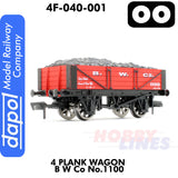 4 Plank Wagon B W Co No.1100 | Dapol | 4F-040-001