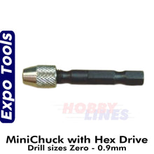 Load image into Gallery viewer, MICRO CHUCK with  HEXAGANOL DRIVE Zero - 0.85mm Expo Tools 12831
