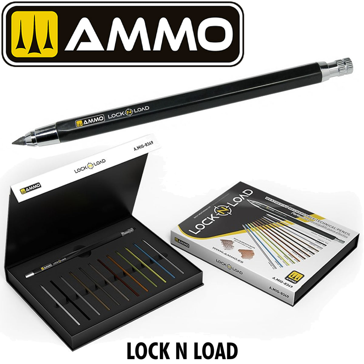 LOCK N LOAD Weathering Rechargable Technical Mechanical Pencil | Ammo by Mig Jimenez 