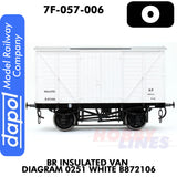 BR Insulated Van Diagaram 0251 White B872106  | Dapol | 7F-057-006