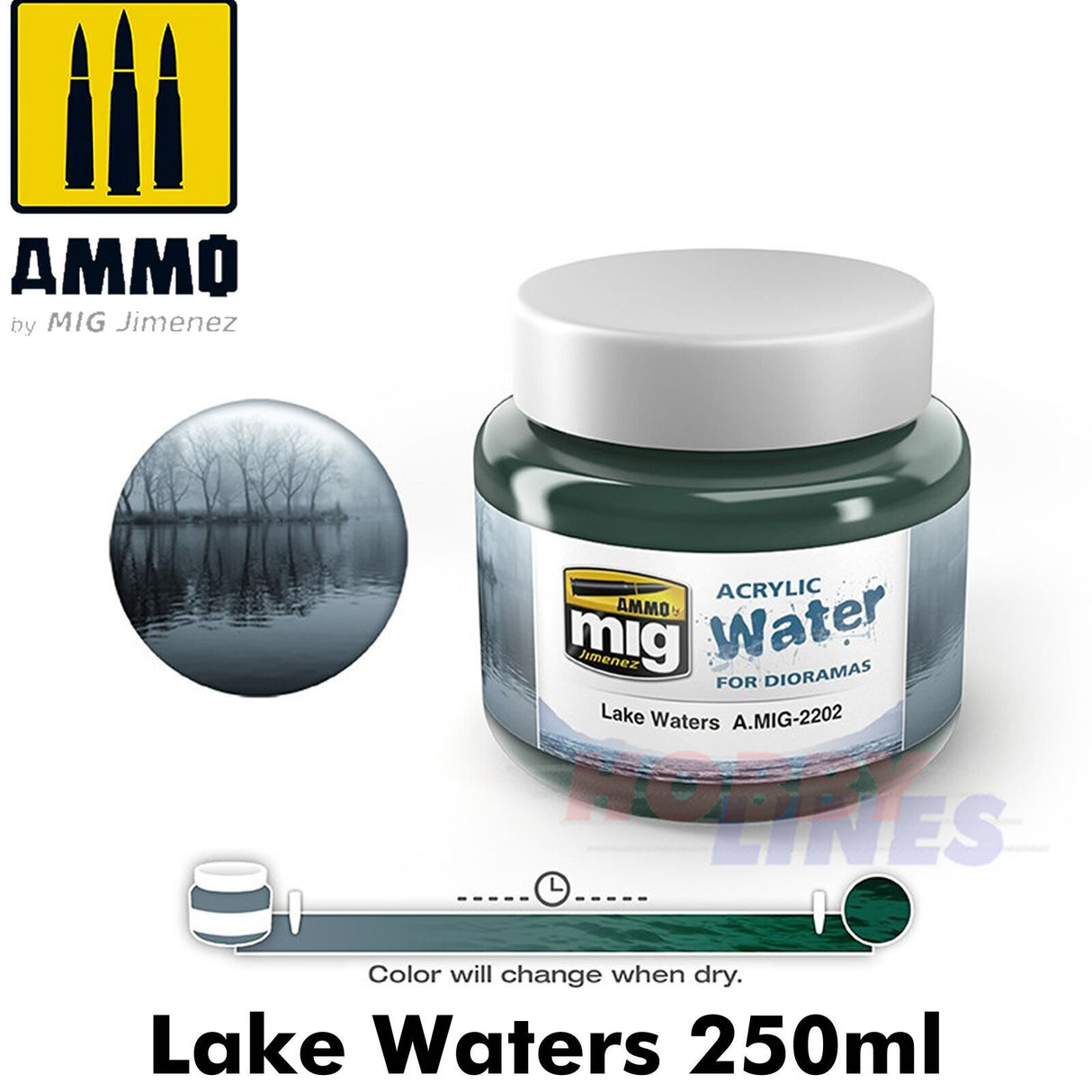 Acrylic Water - Lake Waters - 250ml | Ammo by Mig Jimenez | MIG2202