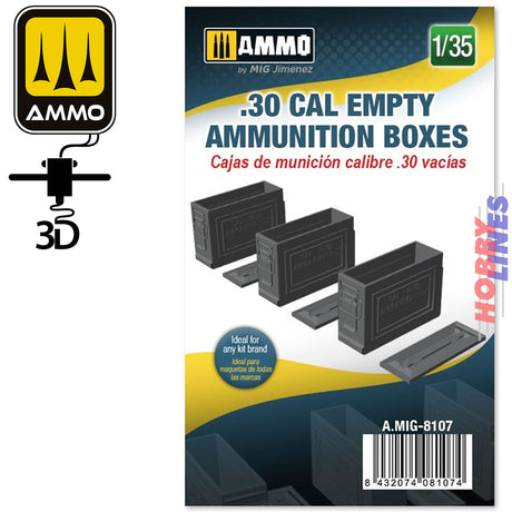 3D Printed .30 Cal Empty Ammunition Boxes | Ammo Mig Jimenez | MIG8107