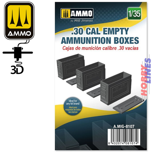 3D Printed .30 Cal Empty Ammunition Boxes | Ammo Mig Jimenez | MIG8107