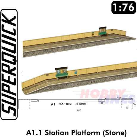 STATION PLATFORM A1 1:72 OO HO Gauge Railways Building Series A A01 SUPERQUICK