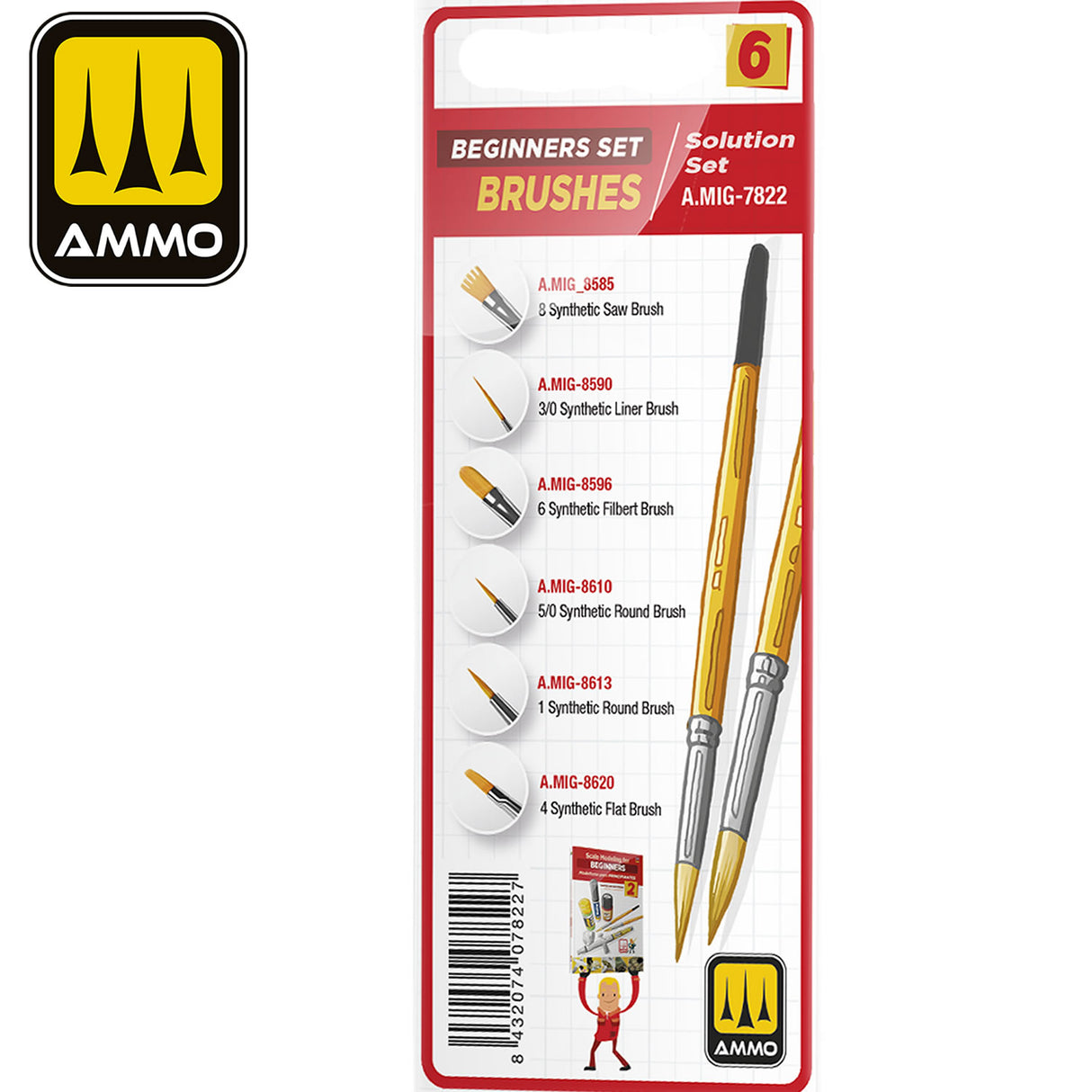 Beginners Set 6 - Brush Set | Ammo by Mig Jimenez | A.Mig-7822