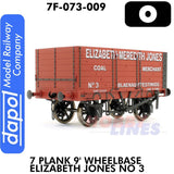 7 Plank 9' Wheelbase Elizabeth Jones No 3 | Dapol | 7F-073-009