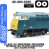 Class 52 Western Trooper - BR Green Full Yellow Ends D1033 - DCC & Sound Fitted | Dapol | 4D-003-020S